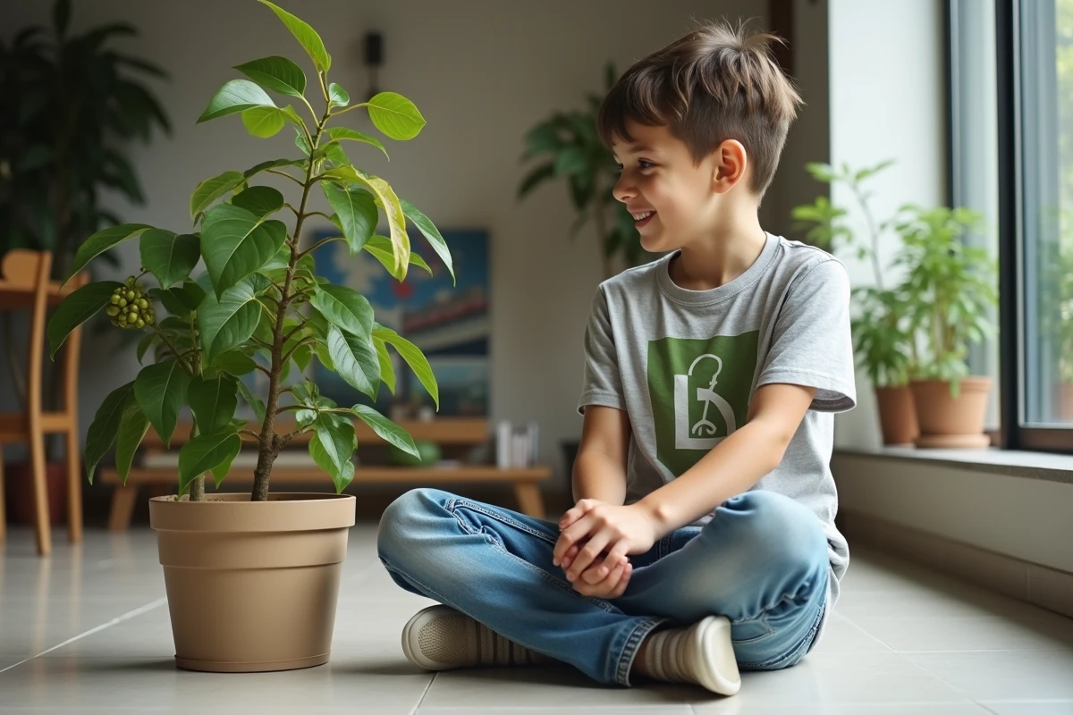 Adolescent curieux près d