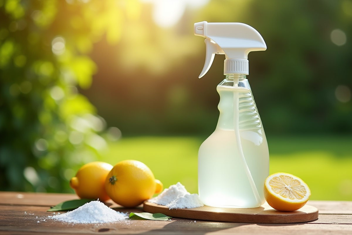Spray anti-mauvaises herbes maison avec citrons et bicarbonate