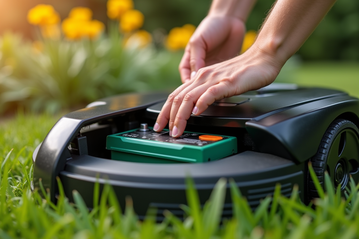 Main vérifiant la batterie d