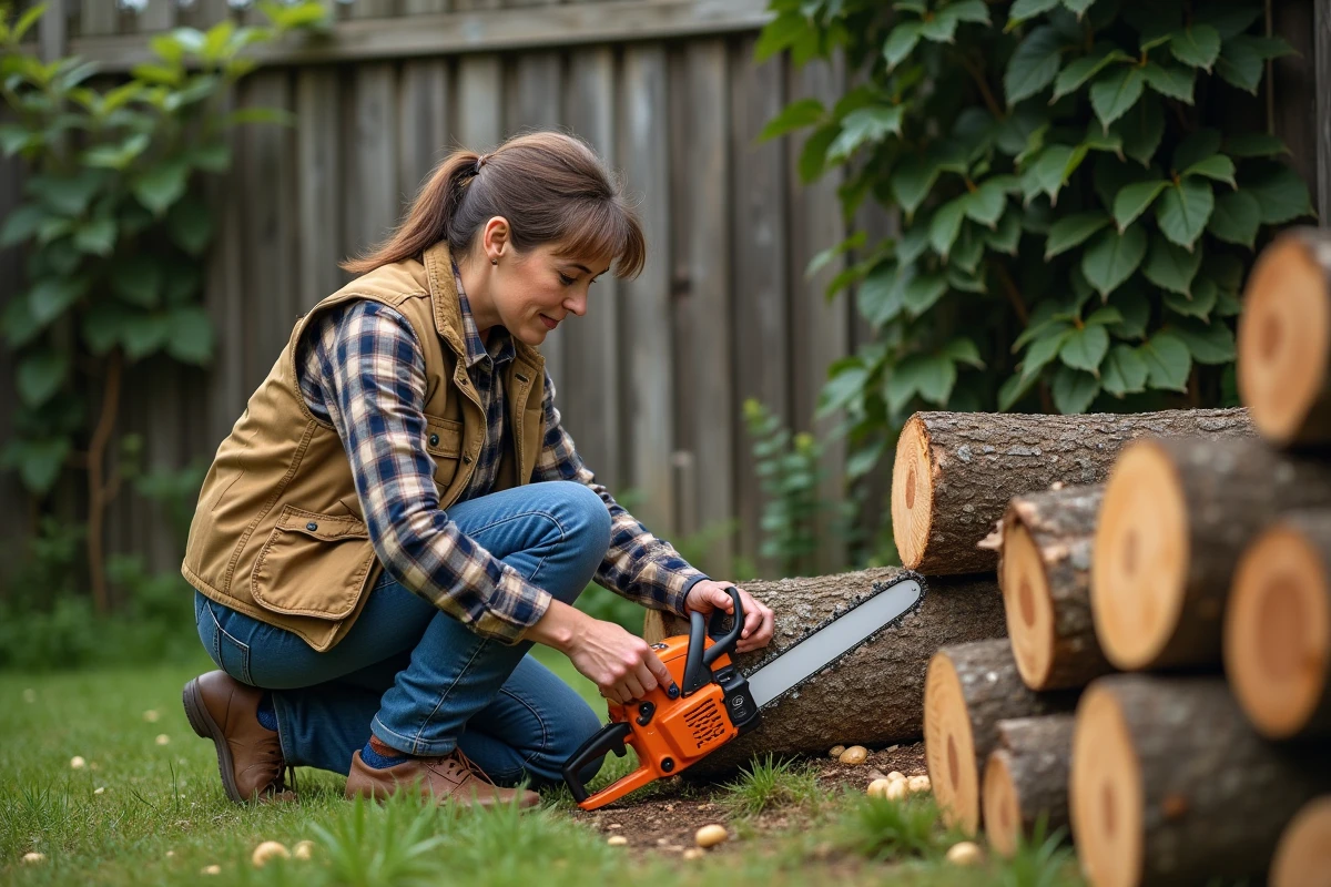 Femme en extérieur remplit l